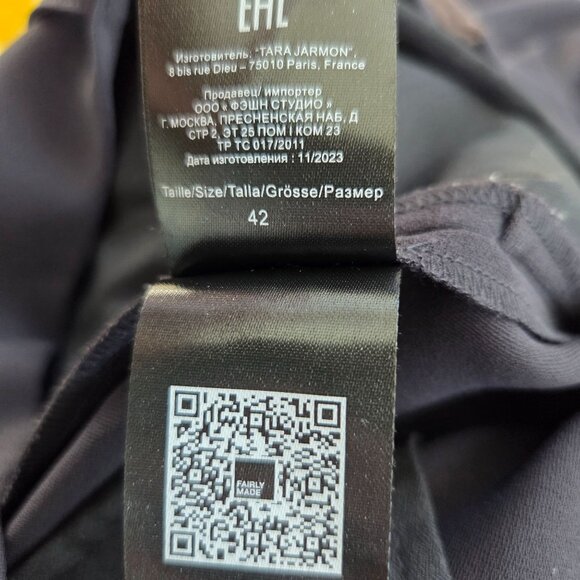 Tara Jarmon Paga Tailored Black Crepe Trousers Pants Size 42 US 10 - Picture 8 of 9